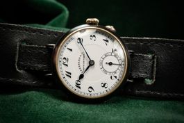 Eberhard Vintage 1920`s Gun Metal Breguet Dial Trench Watch